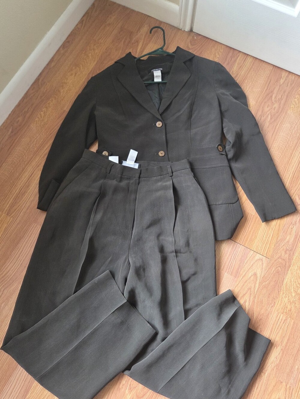 Jones New York Womens Sz 10 Dark Hunter Green Pantsuit Blazer Jacket Pants Set